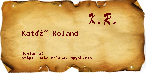 Kató Roland névjegykártya